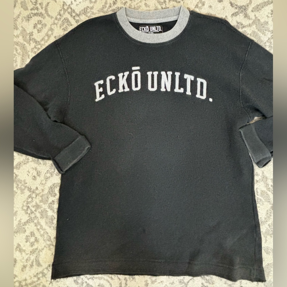 Ecko Unlimited Black and White Logo Sweatshirt